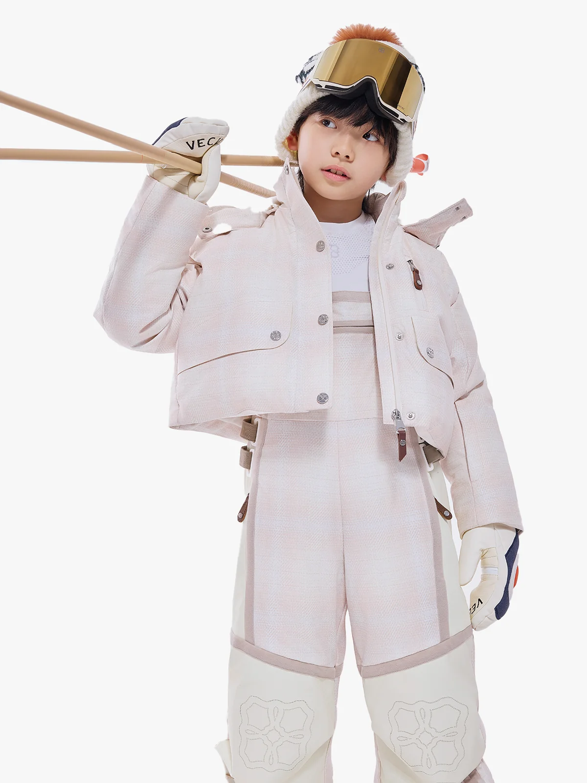 Kids' Tweed Cropped Puffer Jacket - Image 3